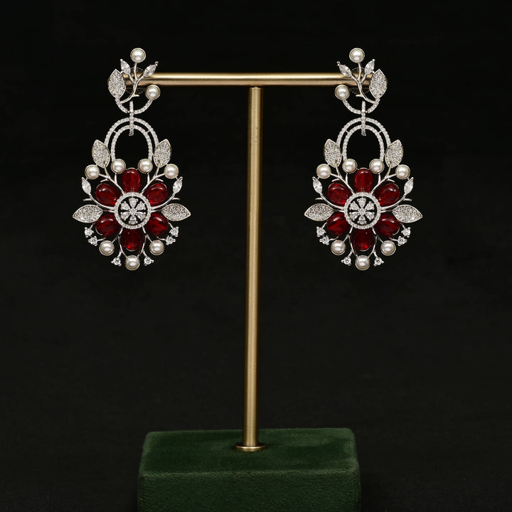 CZ White Gold Earrings