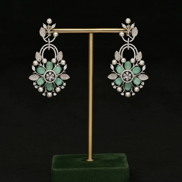 CZ White Gold Earrings