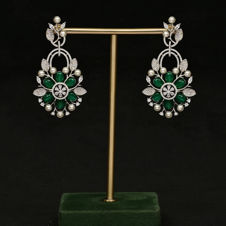CZ White Gold Earrings