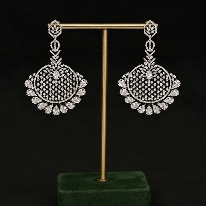 CZ White Gold Earrings