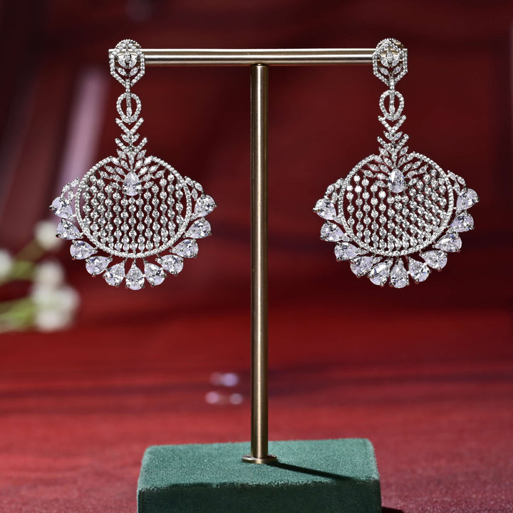 CZ White Gold Earrings