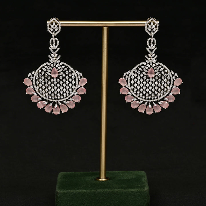 CZ white Gold Earrings