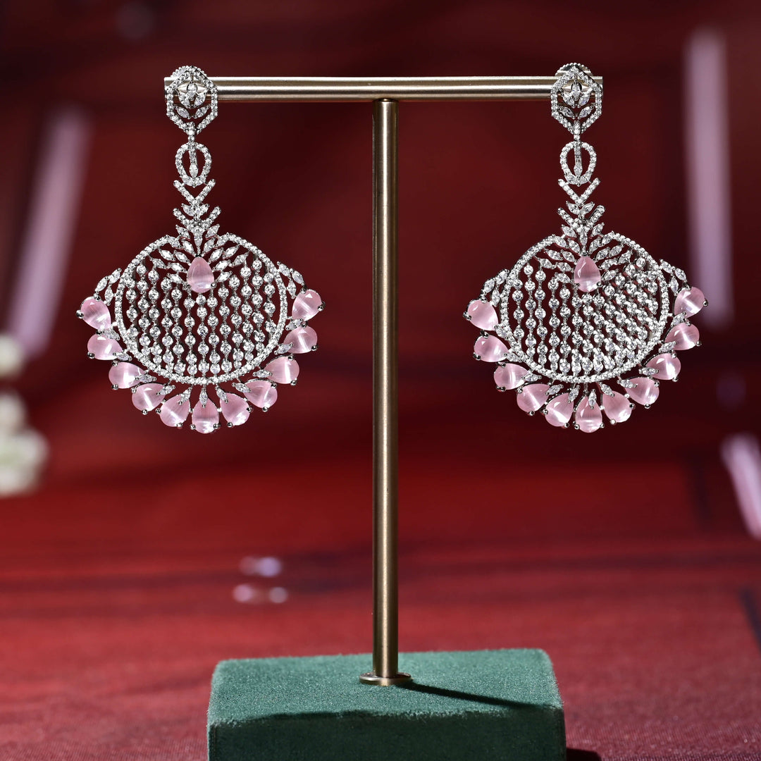CZ white Gold Earrings