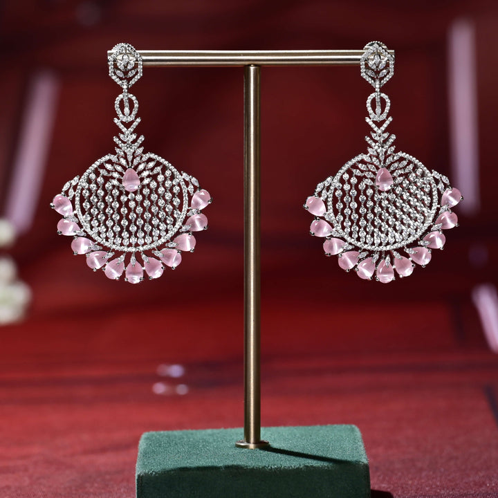 CZ white Gold Earrings