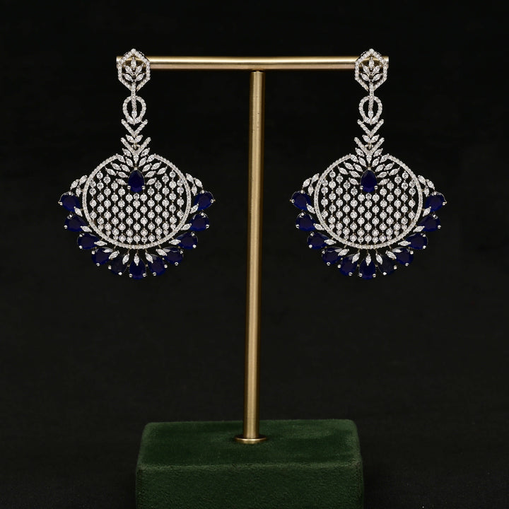 CZ White Gold Earrings