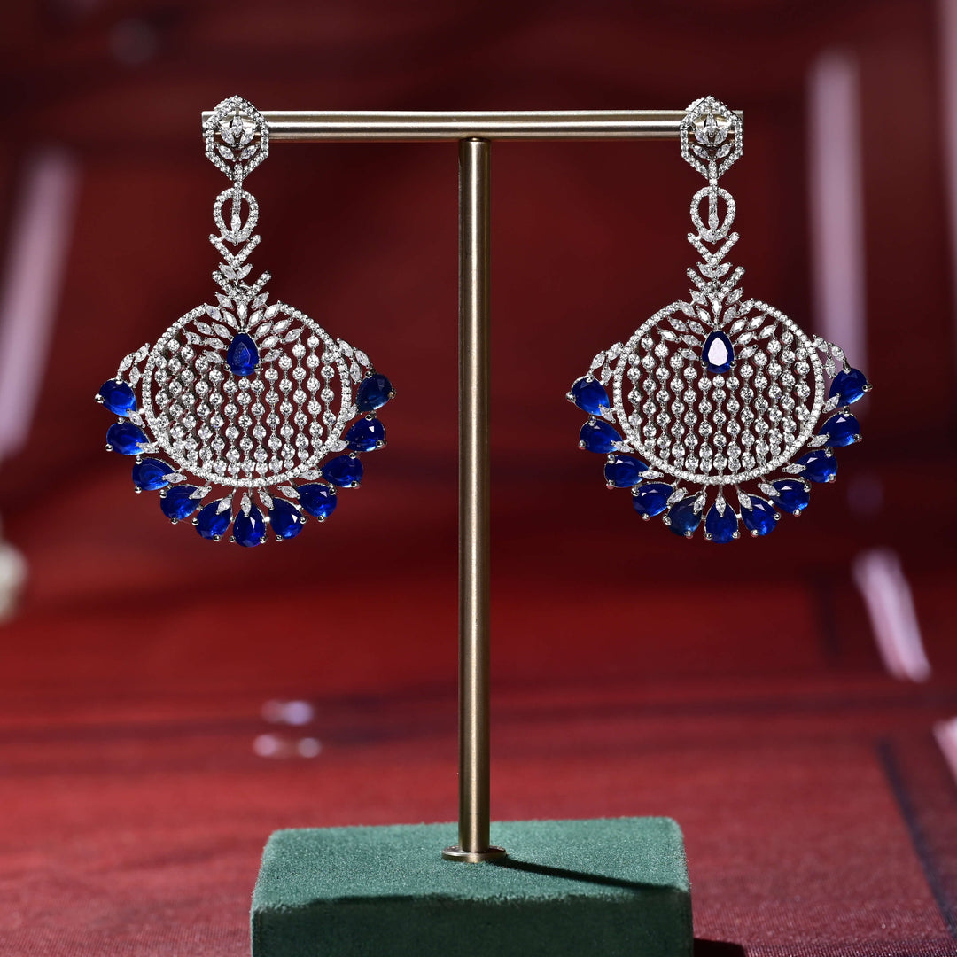 CZ White Gold Earrings