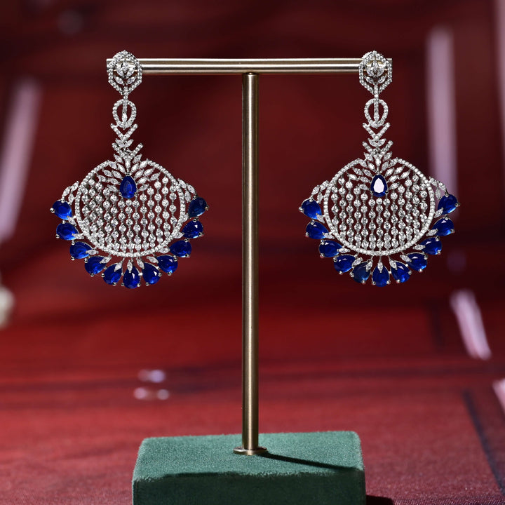 CZ White Gold Earrings