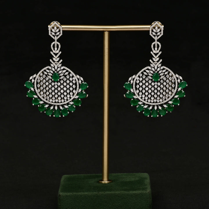 CZ White Gold Earrings