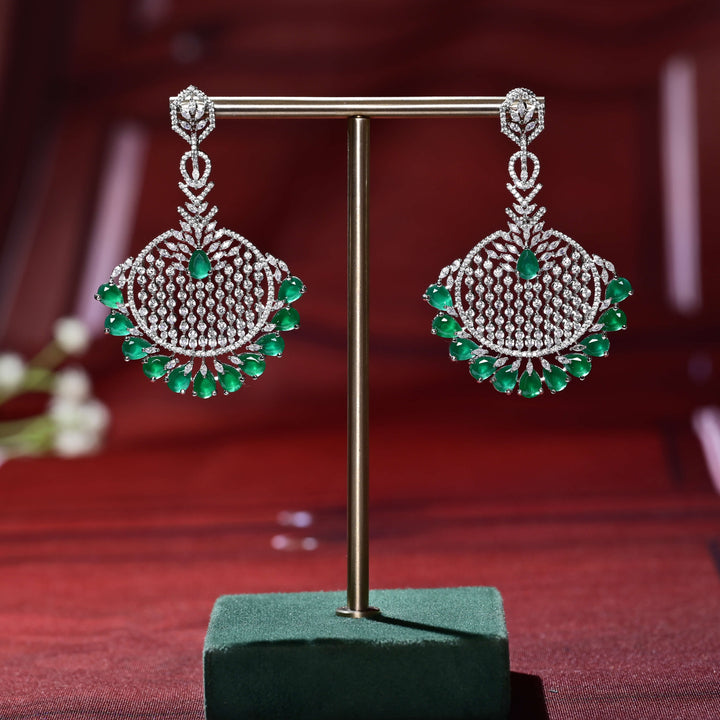 CZ White Gold Earrings