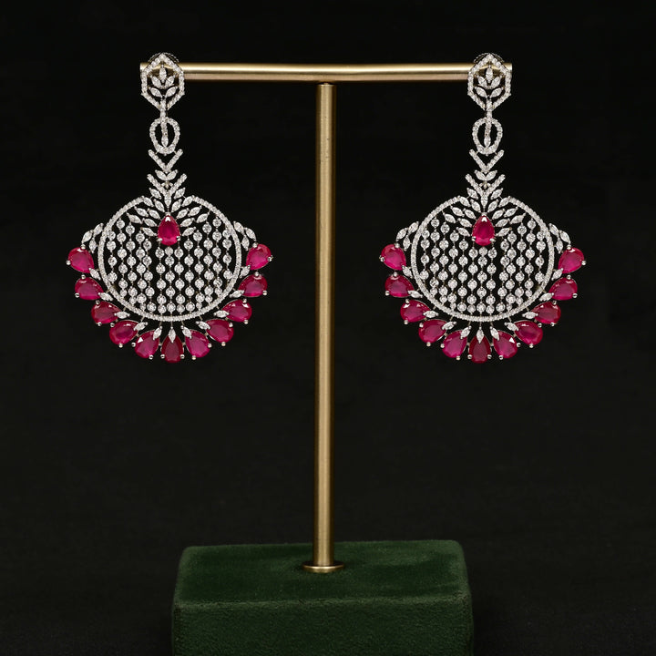 CZ White Gold Earrings