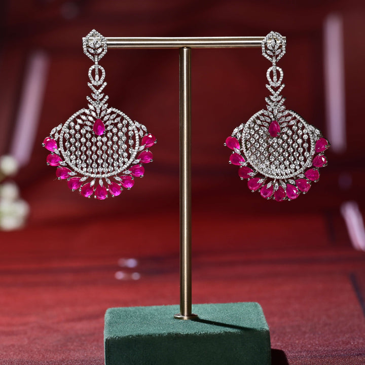 CZ White Gold Earrings