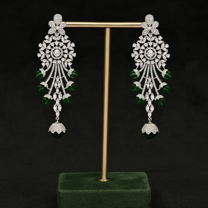 CZ White Gold Earrings