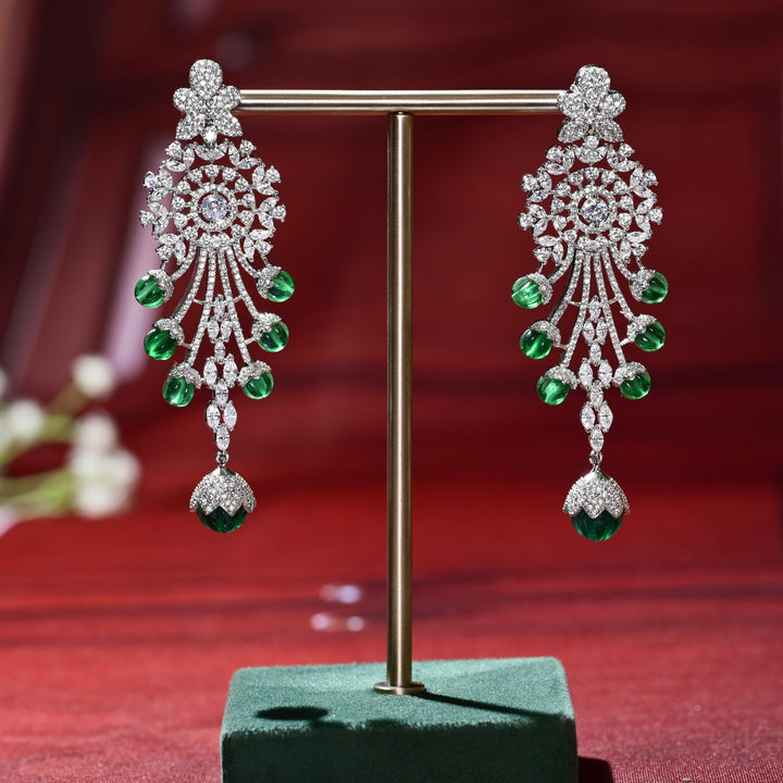 CZ White Gold Earrings