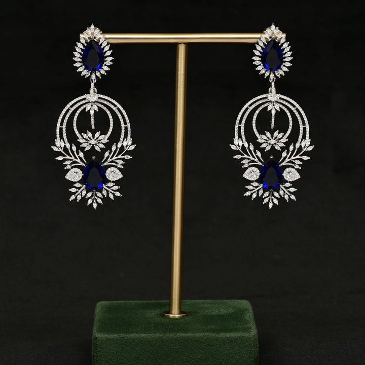 CZ White Gold Earrings