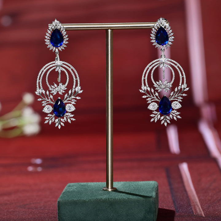 CZ White Gold Earrings
