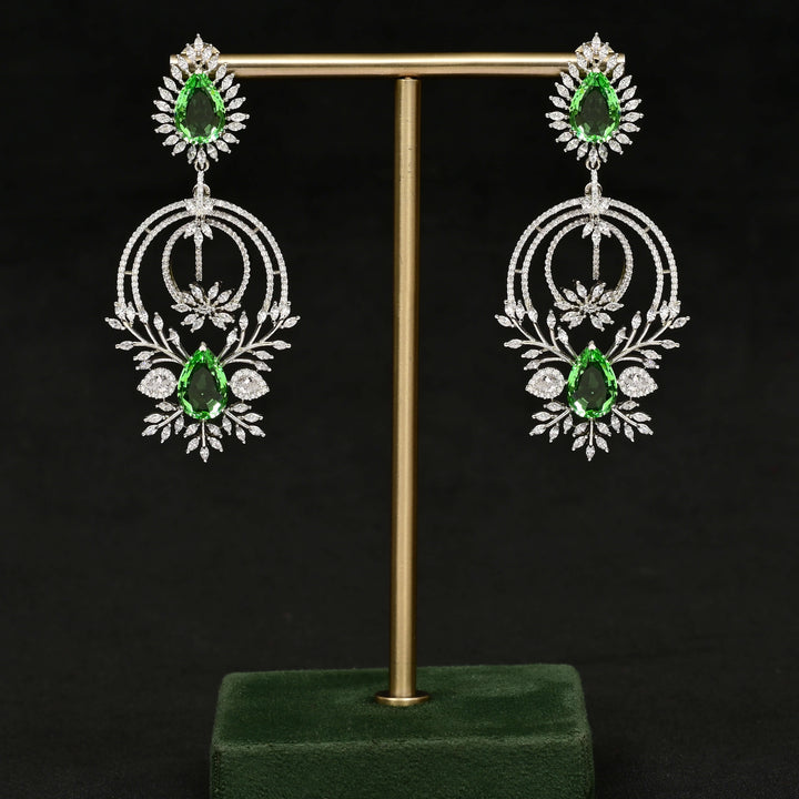 CZ White Gold Earrings