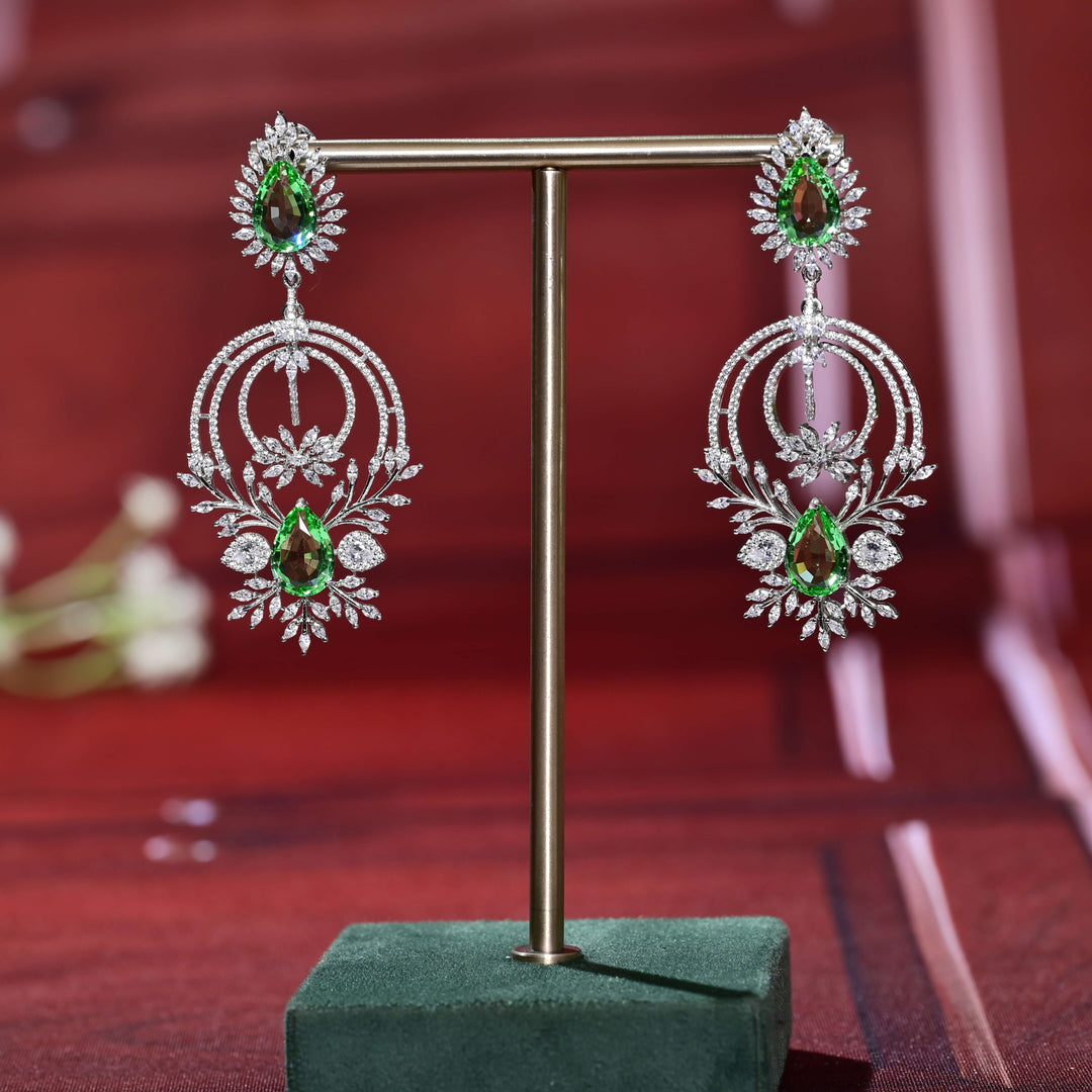 CZ White Gold Earrings