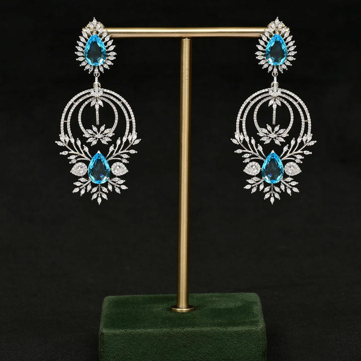 CZ White Gold Earrings
