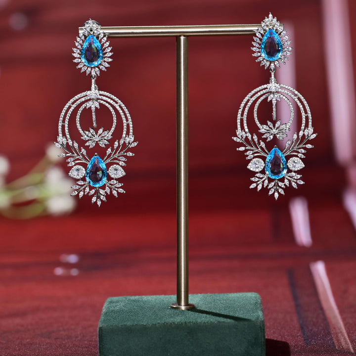 CZ White Gold Earrings