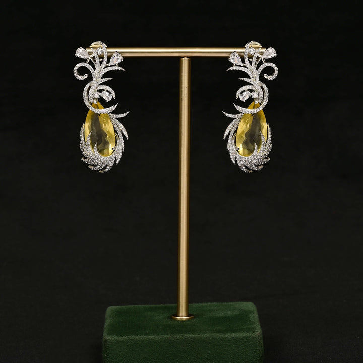 CZ White Gold Earrings