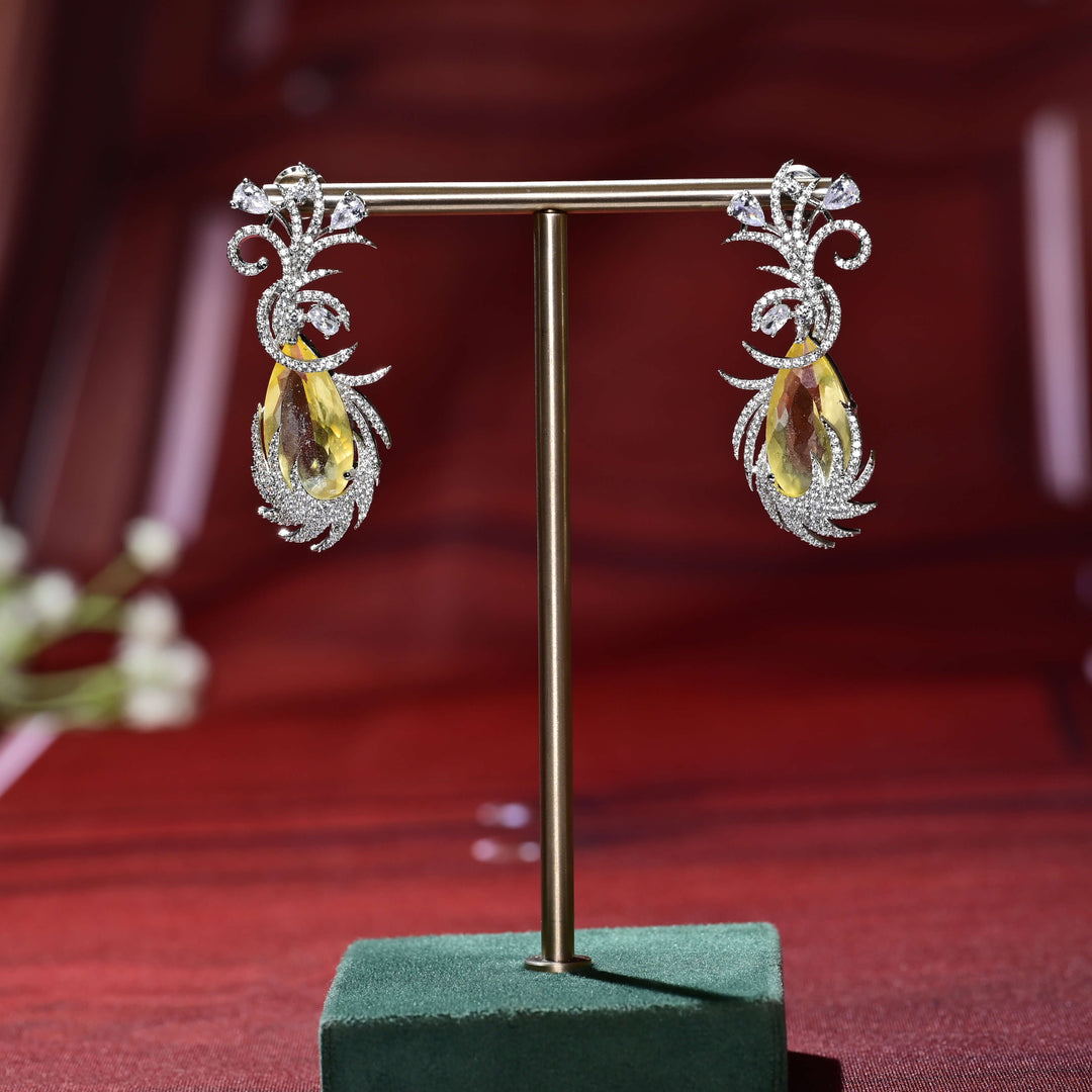 CZ White Gold Earrings