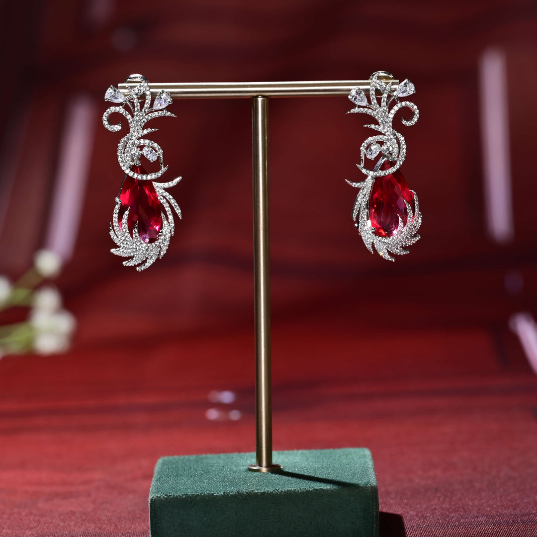 CZ White Gold Earrings