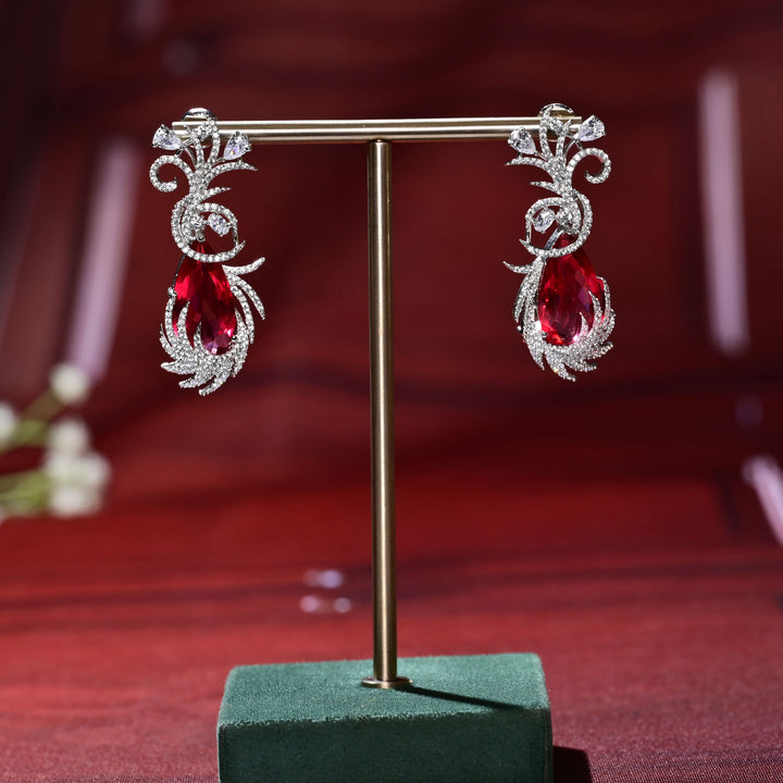 CZ White Gold Earrings