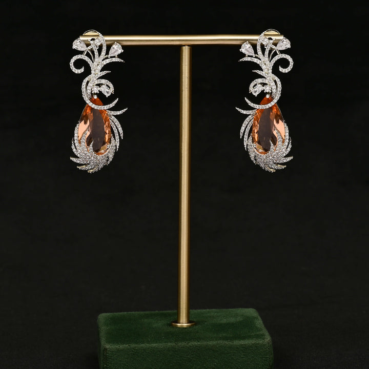 CZ White Gold Earrings