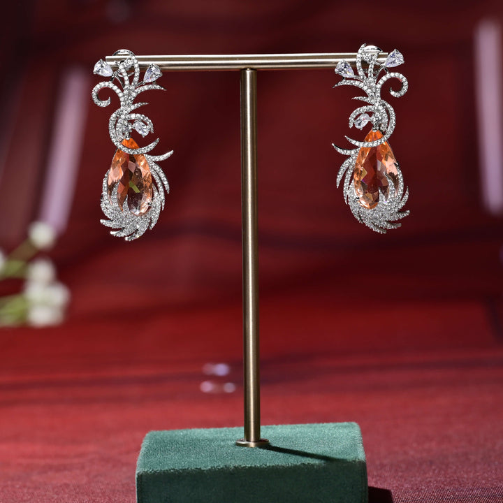 CZ White Gold Earrings