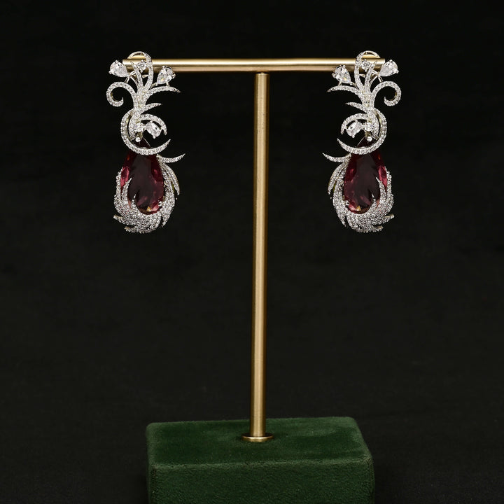 CZ White Gold Earrings