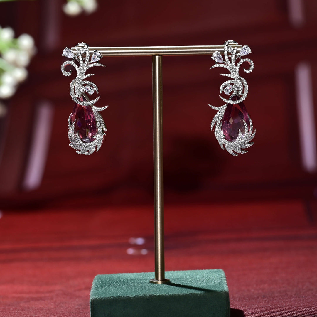 CZ White Gold Earrings