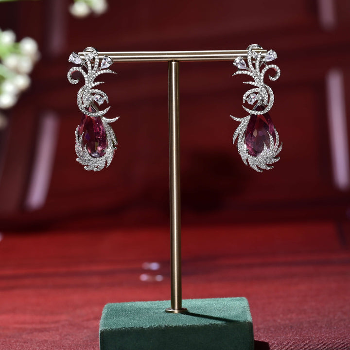 CZ White Gold Earrings