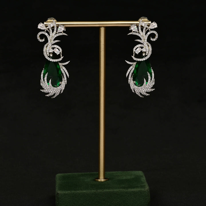 CZ White Gold Earrings