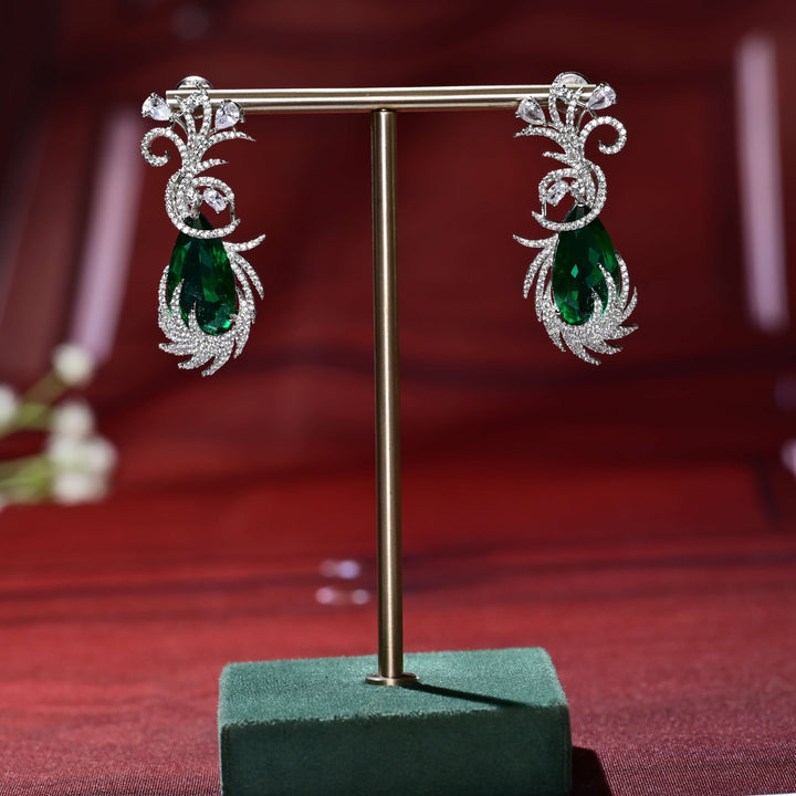 CZ White Gold Earrings