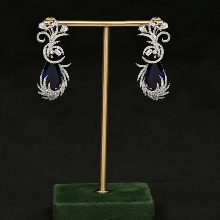 CZ White Gold Earrings