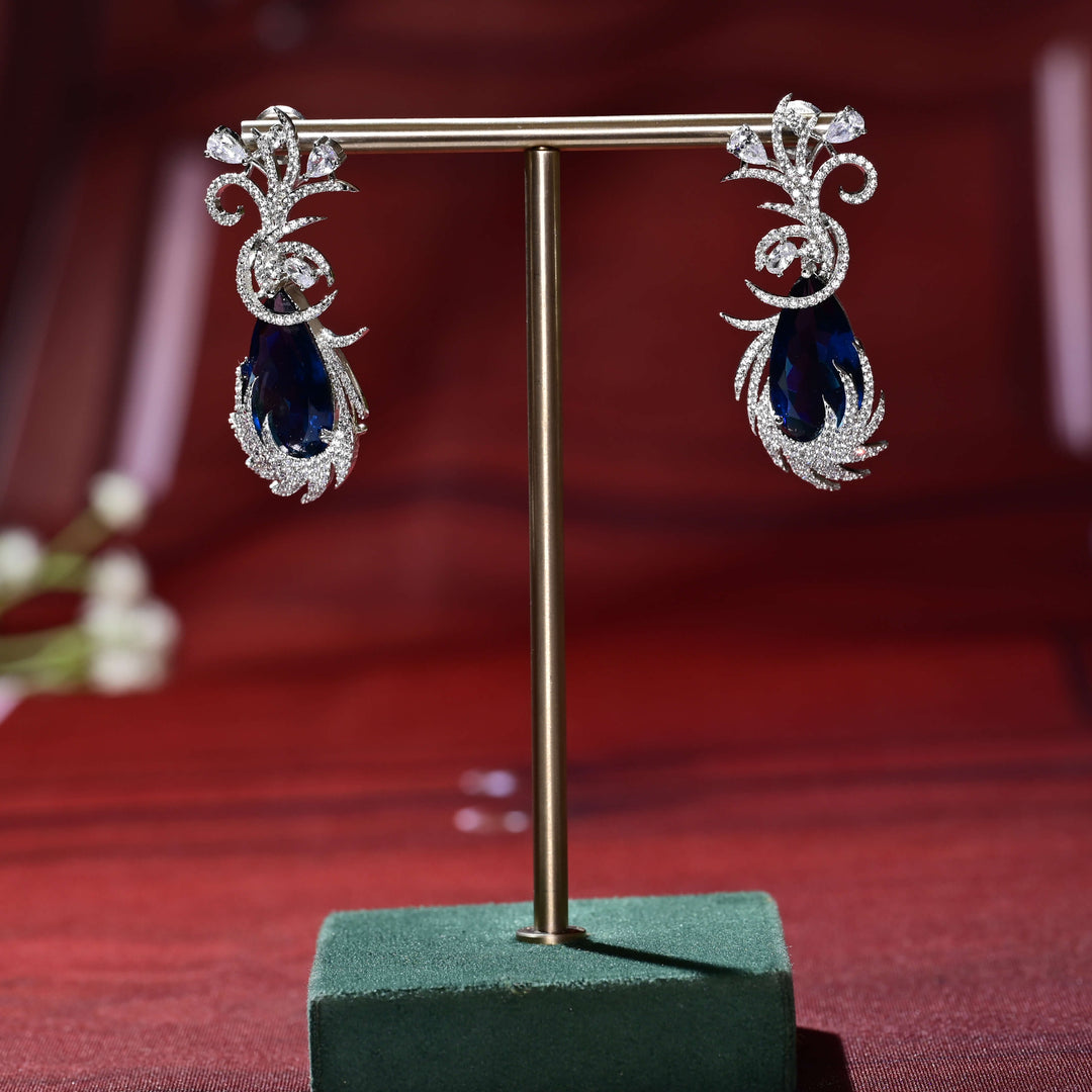 CZ White Gold Earrings