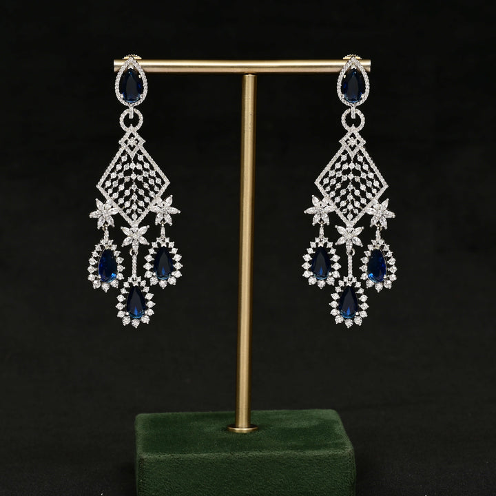 CZ White Gold Earrings