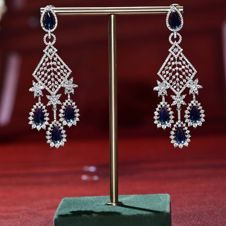 CZ White Gold Earrings