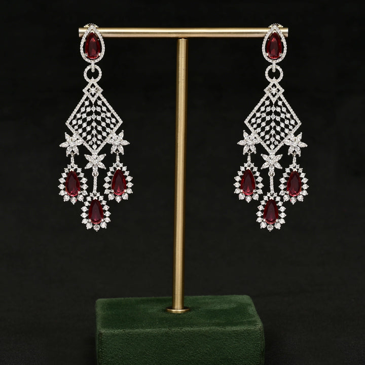 CZ White Gold Earrings