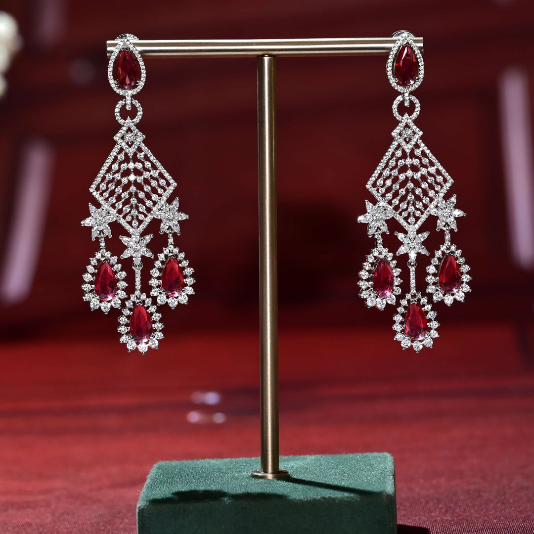 CZ White Gold Earrings