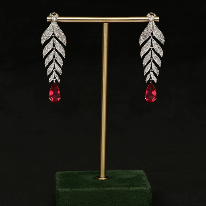 CZ White Gold Earrings