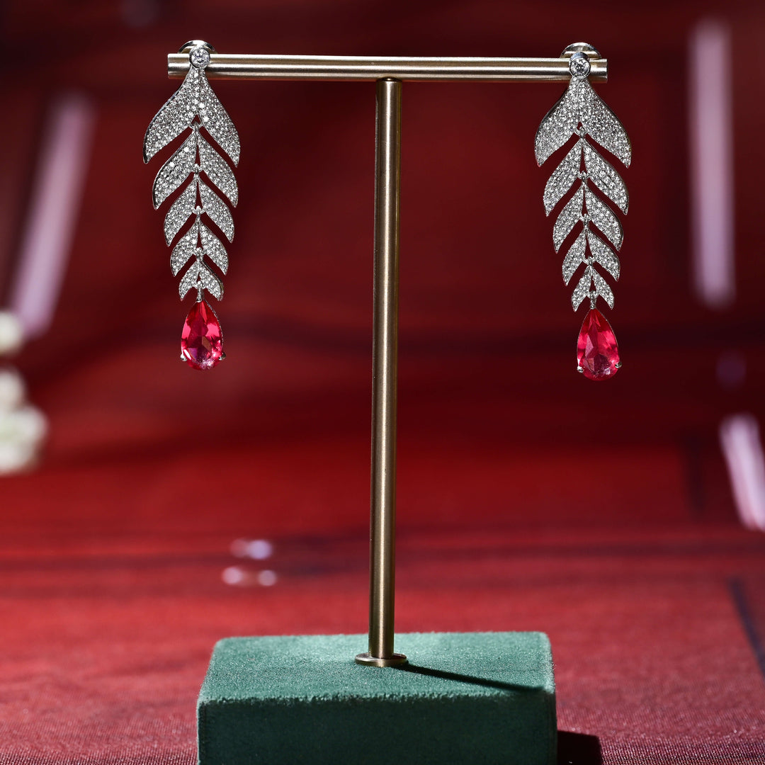 CZ White Gold Earrings