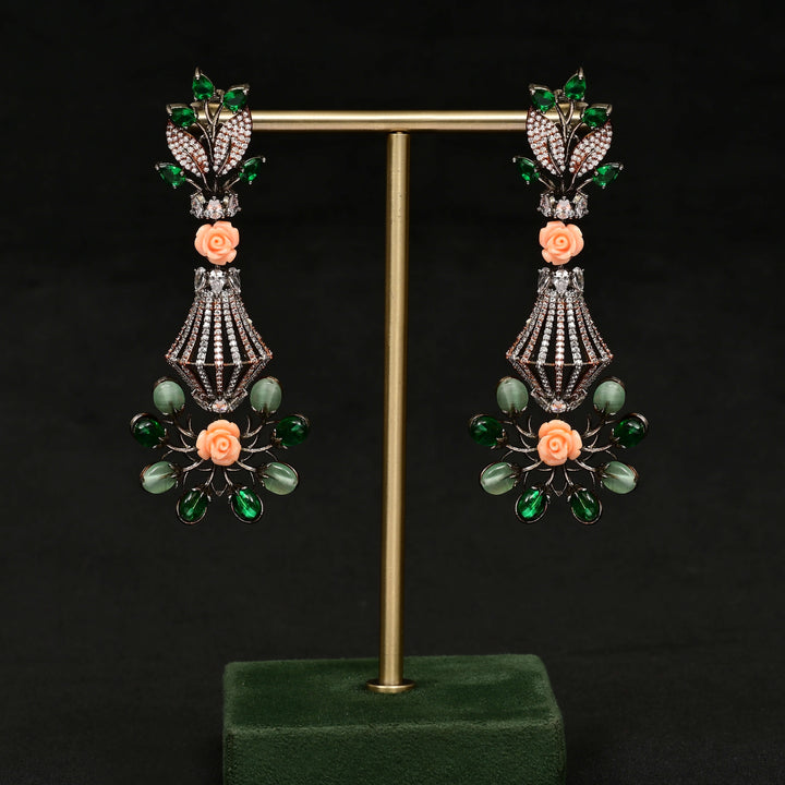 CZ White Gold Earrings