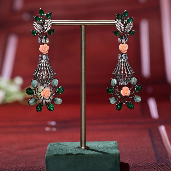 CZ White Gold Earrings