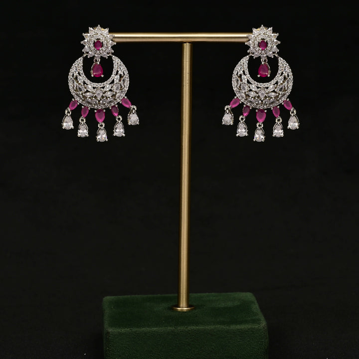 CZ White Gold Earrings