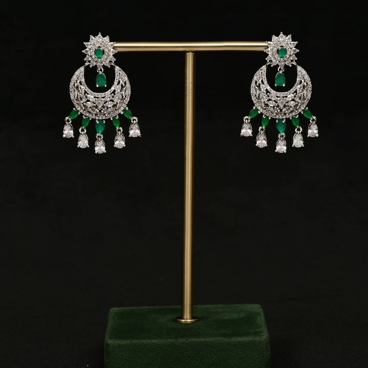 CZ White Gold Earrings