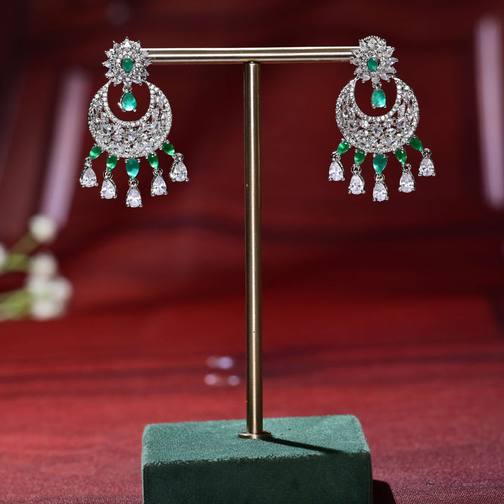 CZ White Gold Earrings