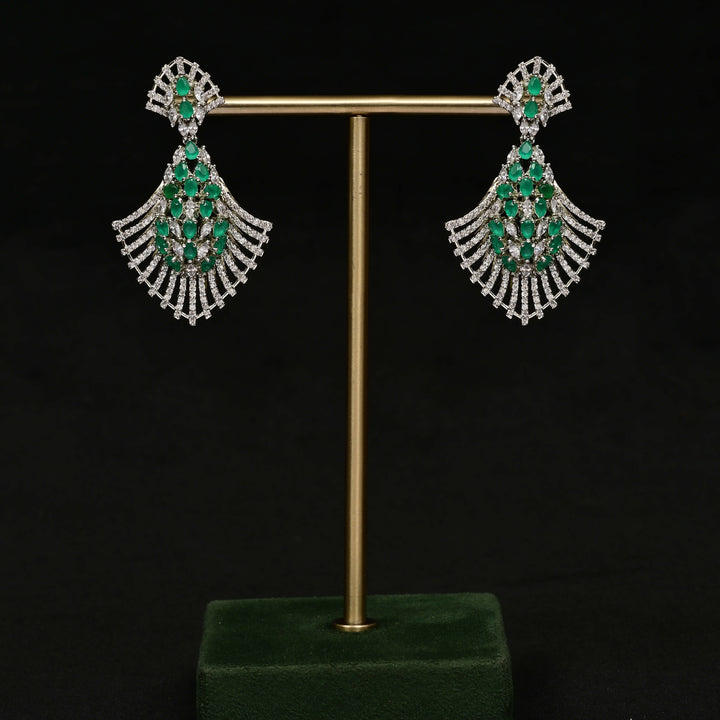 CZ White Gold Earrings