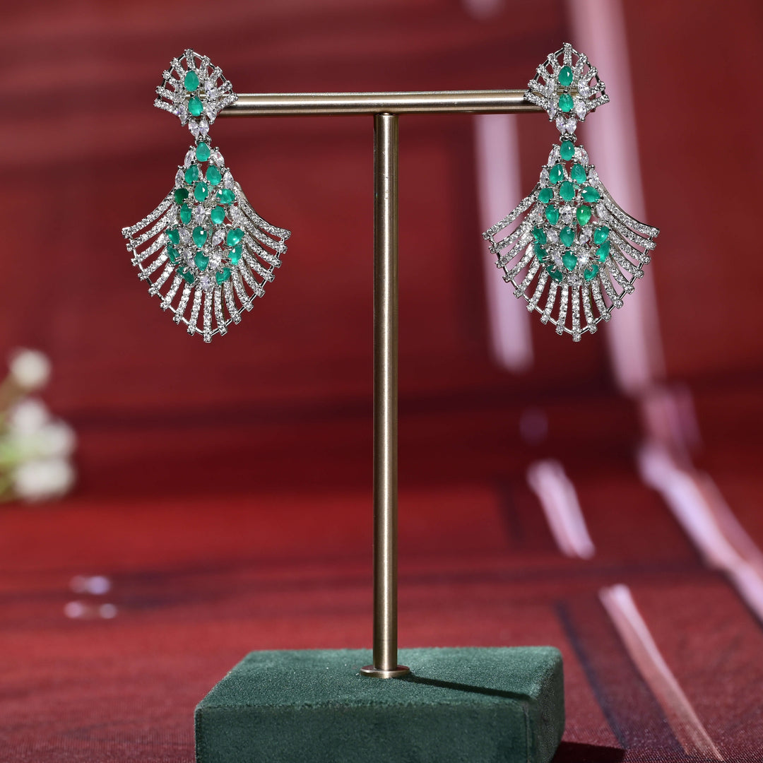 CZ White Gold Earrings