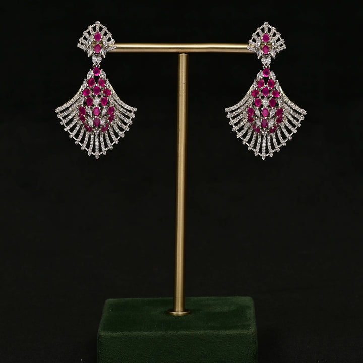 CZ White Gold Earrings